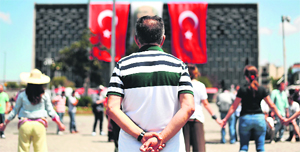 Protesters at a rally in Istanbuls Taksim Square on Tuesday.