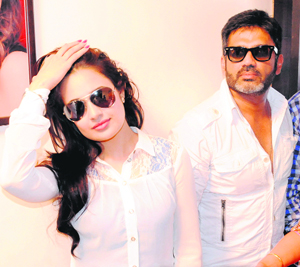 Bollywood actors Suniel Shetty and Yuvika Chaudhary promote their upcoming film Enemmy in Amritsar