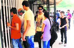 Mission Admission: Students submit admission forms at DAV College, Sector 10, Chandigarh, on Wednesday. Tribune Photo: S.Chandan