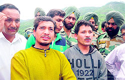 Pilgrims rescued from Rudraprayag at the Augustmuni helipad on Wednesday