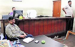 The office of tehsildar wears a deserted look during a strike by DC office employees in Jalandhar on Wednesday