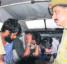The accused in police custody in Jammu on Thursday.