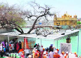 Dukh Bhanjani Beri at the Golden Temple complex in Amritsar