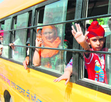 Sikh devotees leave for Pakistan from Amritsar on Friday.