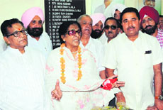 Santosh Chaudhary, Union Minister of State for Health and Family Welfare (centre), addresses the media in Amritsar on Saturday