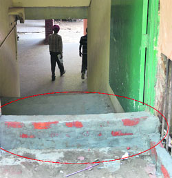 A cemented fence constructed at the DTO office in Ludhiana.
