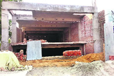 An illegal structure at Bhai Randhir Singh Nagar in Ludhiana. 