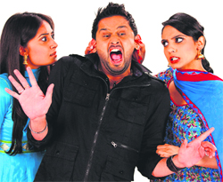 A still from the Punjabi movie Fer Mamla Gadbad Gadbad