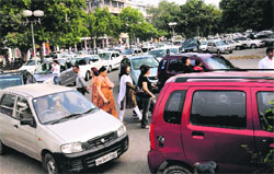 A view of the parking lot at Sector 17 in Chandigarh. A File photo