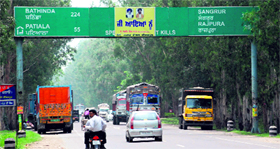 The Zirakpur-Bathinda national highway.