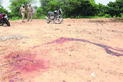 The spot near Mauli Jagran in Chandigarh where a man was murdered on Tuesday.