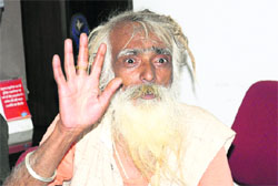 Chetan Giri narrates his ordeal after returning from Badrinath in Chandigarh on Tuesday. 