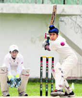 A match in progress at DAV Senior Secondary School, Sector 8, Chandigarh on Tuesday. 