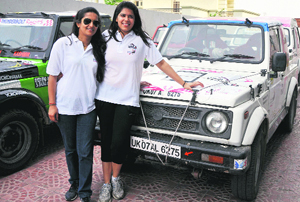 Members of an all-woman team.