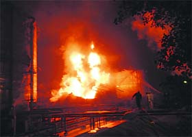 A file photo of the fire in the Ropar thermal plant after the blast on December 29, 2012