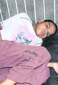 The victim at Government Rajindra Hospital in Patiala on Wednesday.