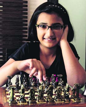 Tarini Goyal, who won bronze in the Asian Youth Chess Championship. a tribune photograph