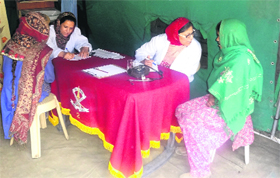 A medical camp organised by the Army for yatris and local people on the eve of Amarnath Yatrain Srinagar on Thursday.