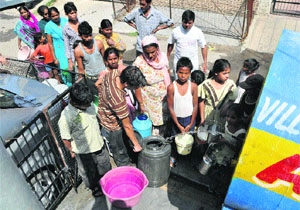 Water shortage in Sector 42, Chandigarh. 