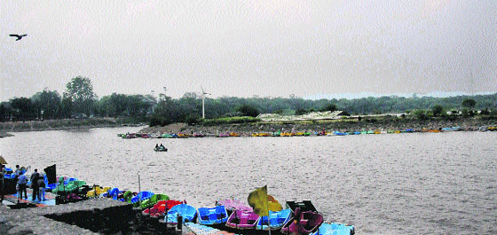 A pleasant sight at the Sukhna Lake in Chandigarh on Friday.