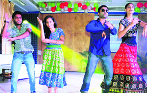 Doctors perfom dance during the 12th anniversary of Fortis Hospital in Mohali on Friday.