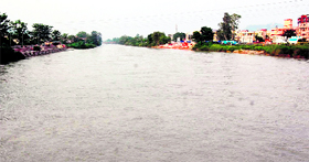 The Ganga canal, Haridwar, in which 7,000 cusecs of water was released on early Friday after closure for nine days.