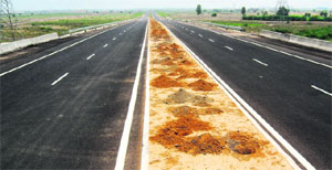 The newly built byepass ring road near sector - 6 , Rohtak