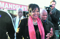 Nelson Mandelas former Winnie Madikizela-Mandela in Soweto on Friday. AP/PTI
