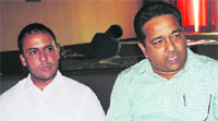 The contractor Pawan Kumar Bansal addresses media persons in Bathinda on Saturday. He alleged irregularities in the bidding process for a hospital at Barnala. Tribune photo: Pawan Sharma