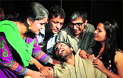 A still from the play Firouti staged in Jammu on Sunday