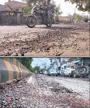Broken roads and scattered gravel are posing a threat to commuters in Jalandhar these days.
