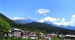 A view of the Pahalgam tourist resort on Sunday
