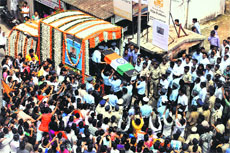 Wg Cdr Darryl Castelinos body being taken for mass prayer in Mumbai on Sunday