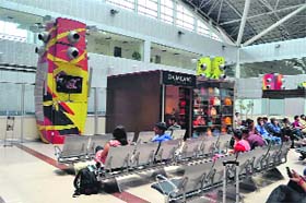 An inside view of the Shri Guru Ram Das Jee International Airport in Amritsar. Tribune photo 