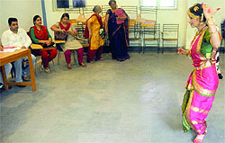 A student performing dance while giving a trial for admission via cultural quota at Ramjas College after the second cut-off list was announced on North Campus in New Delhi on Monday