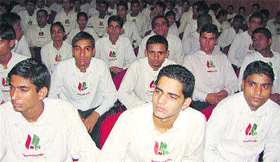 A cross-section of the students at a function organised by the Institute of Hotel Management, Catering Technology and Applied Nutrition, Jyotisar, on its premises. 