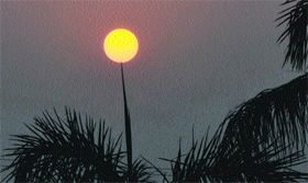 A view of a sunset in Karnal.