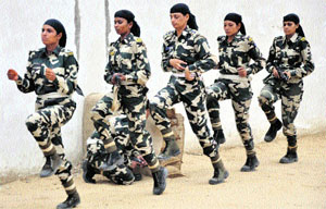 Women commandos being trained at the CRPF Academy in Gurgaon. 