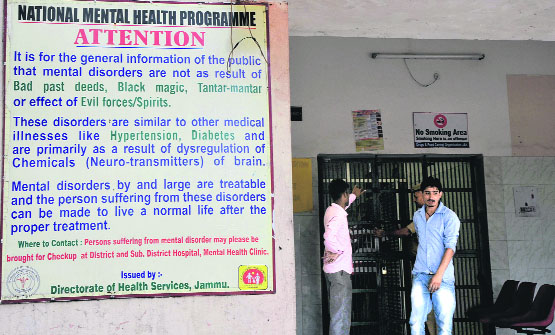 A board outside the Government Psychiatric Diseases Hospital at Ambphalla in Jammu.Tribune photo: Inderjeet Singh