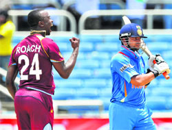 Bowlers. led by Kemar Roach, set up the game for West Indies by restricting India to just 229. Had it not been for Suresh Rainas 44, India would have struggled to reach 200.
