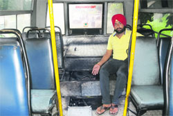 The CTU bus that caught fire on Tuesday.