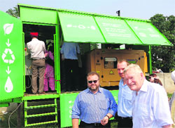 The Pyroformer container set up in Khwaspura village of Ropar district on Tuesday. A Tribune photograph
