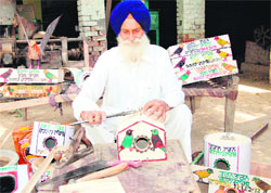 Septuagenarian Dara Singh at work at Chohla Sahib village. Photo: Vishal Kumar