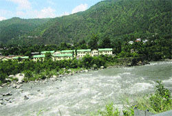 The Jawahar Navodaya Vidyalaya at Sarol along the Ravi in Chamba.
