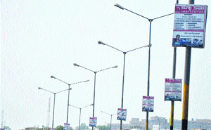A view of the streetlights in Jammu. 