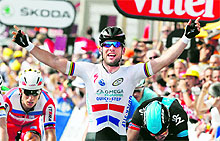 Mark Cavendish beat his competitors and bronchitis to emerge winner in Stage five