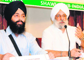Chairman of the EcoAmritsar Gunbir Singh addresses mediapersons in Amritsar on Thursday
