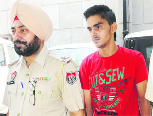 Lovepreet Singh at the District Courts, Phase 3B2, Mohali, on Thursday.
