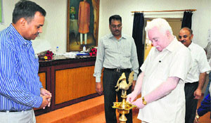 RK Arora, Registrar, Murthal University, inaugurates a one-day workshop on lab governance in the university premises. 