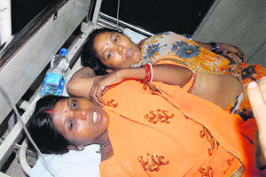 Labourers admitted to Civil Hospital following the leakage of a gas at an industrial unit in Jalandhar. 